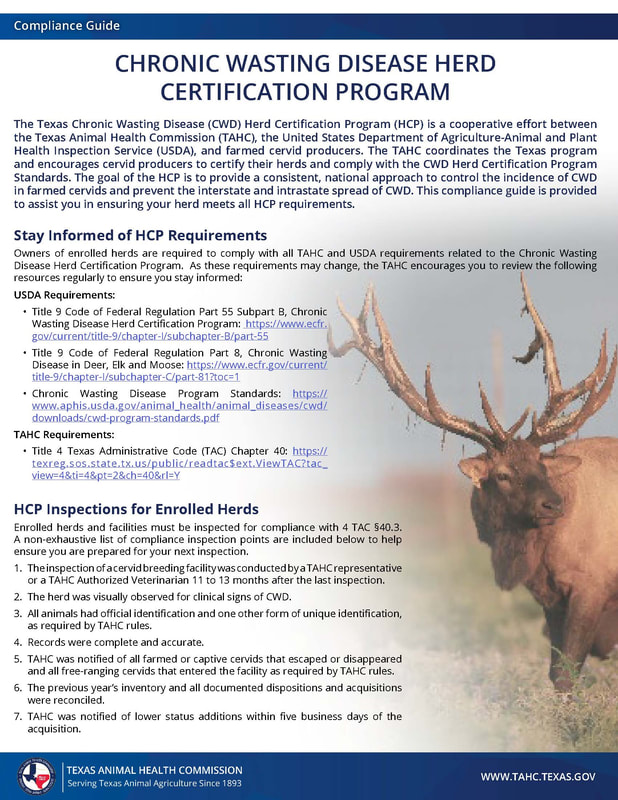 TPWD & TAHC - Deer Breeders Corporation